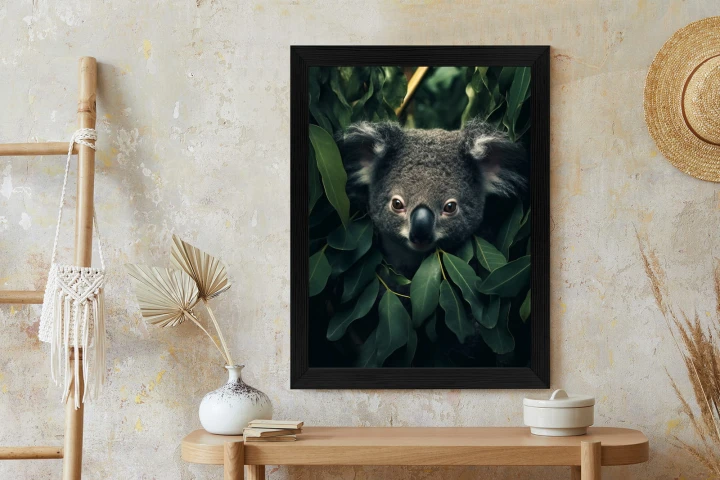 Plakat Koala Siedzący W Liściach