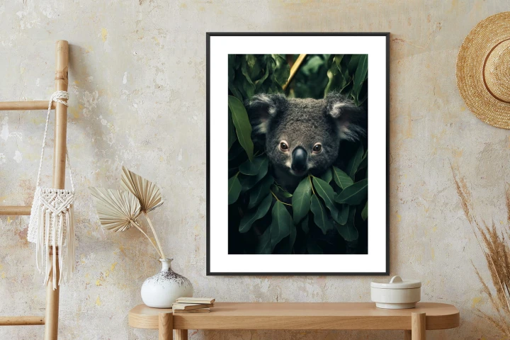 Plakat Koala Siedzący W Liściach
