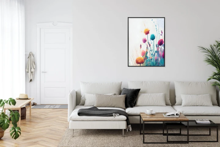 Plakat Kolorowa Abstrakcyjna Łąka