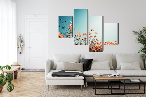 Obraz Wieloczęściowy Kwiaty Polne W Słońcu