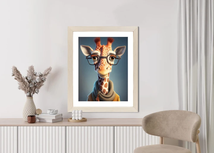 Plakat Żyrafa W Kurtce I Szaliku