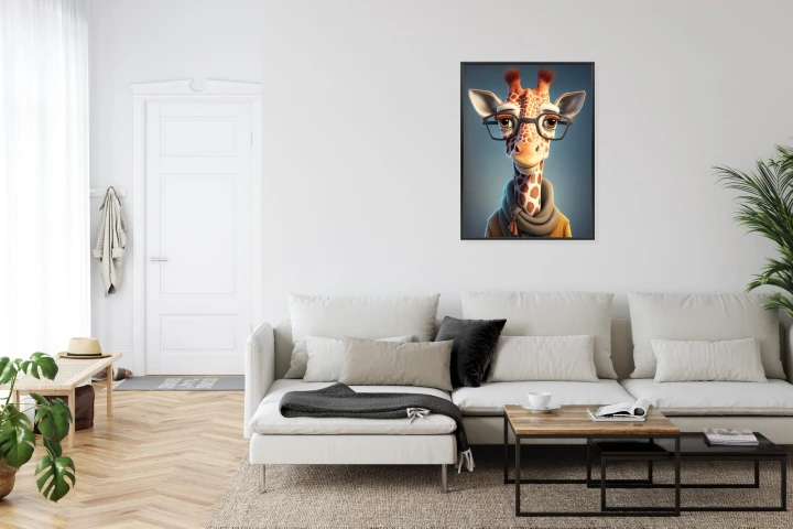 Plakat Żyrafa W Kurtce I Szaliku