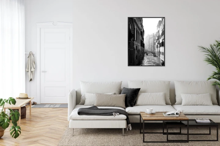 Plakat Wenecja Czarno Biały Kanał