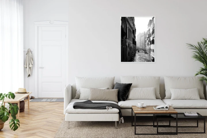 Plakat Wenecja Czarno Biały Kanał