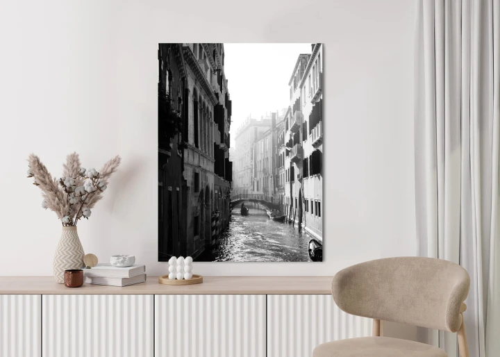 Plakat Wenecja Czarno Biały Kanał