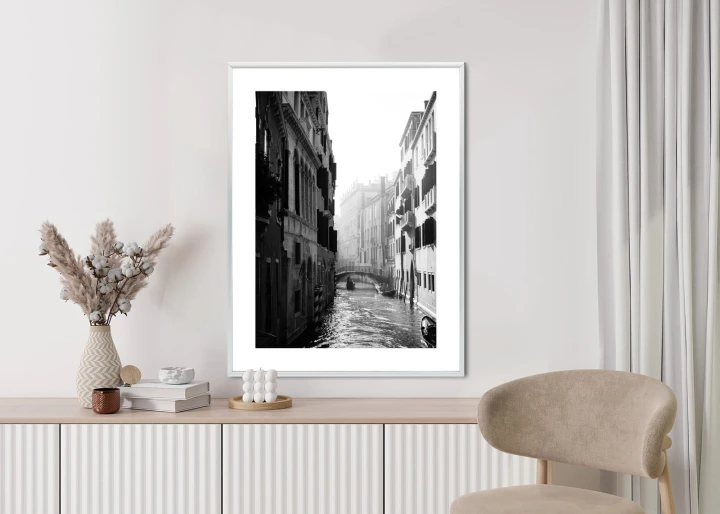 Plakat Wenecja Czarno Biały Kanał