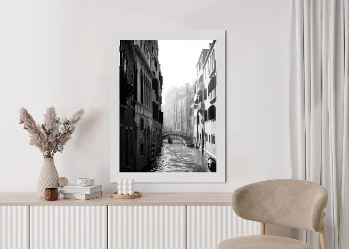 Plakat Wenecja Czarno Biały Kanał