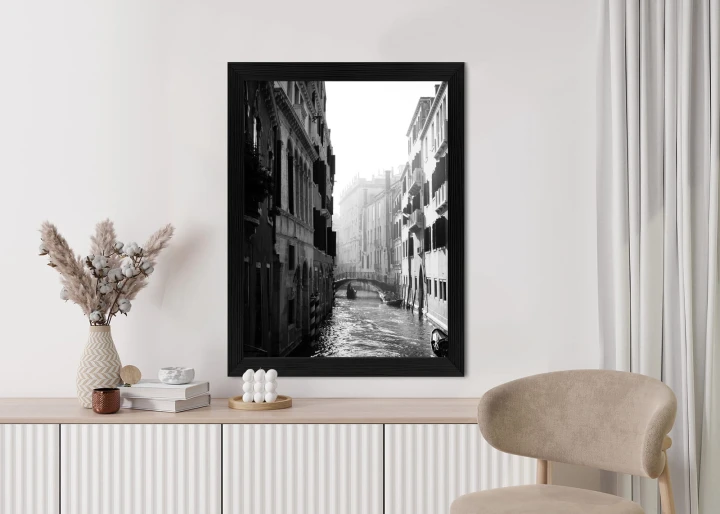 Plakat Wenecja Czarno Biały Kanał