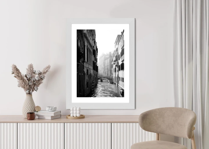 Plakat Wenecja Czarno Biały Kanał