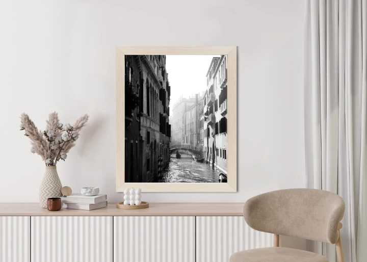 Plakat Wenecja Czarno Biały Kanał