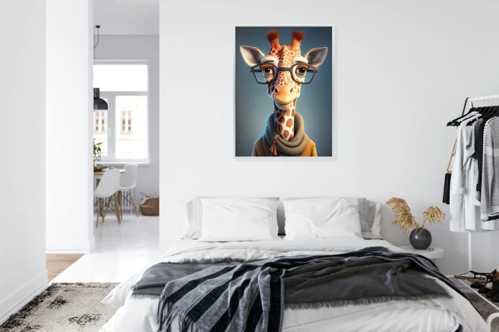 Plakat Żyrafa W Kurtce I Szaliku