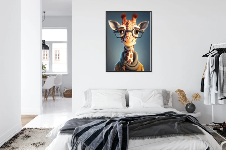Plakat Żyrafa W Kurtce I Szaliku