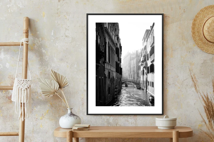 Plakat Wenecja Czarno Biały Kanał