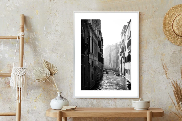 Plakat Wenecja Czarno Biały Kanał