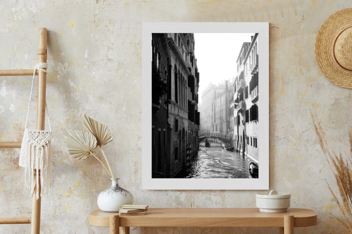 Plakat Wenecja Czarno Biały Kanał
