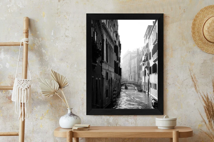Plakat Wenecja Czarno Biały Kanał