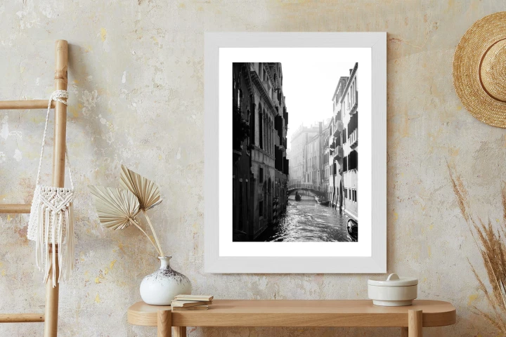 Plakat Wenecja Czarno Biały Kanał
