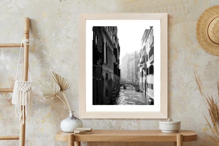Plakat Wenecja Czarno Biały Kanał
