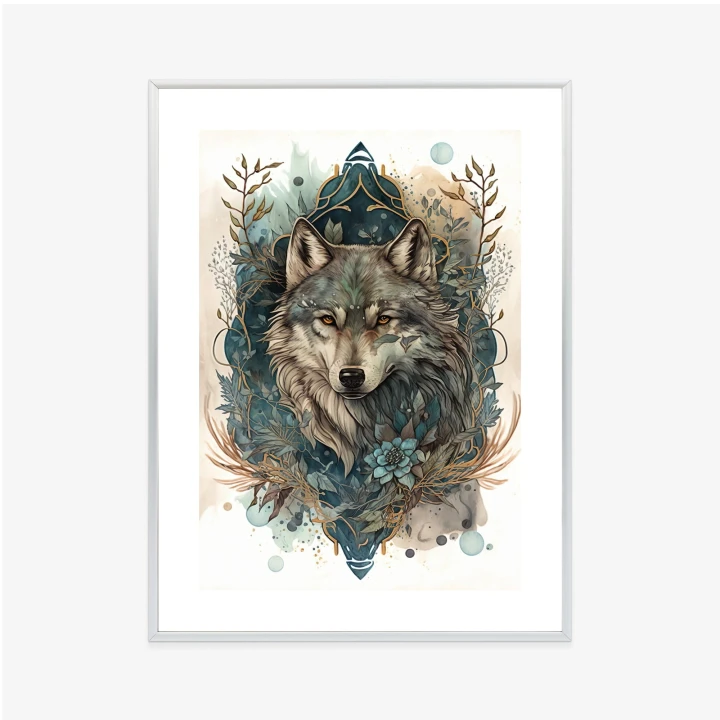 Plakat Ornament Z Wilkiem