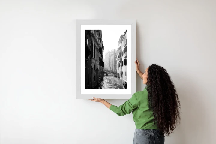 Plakat Wenecja Czarno Biały Kanał