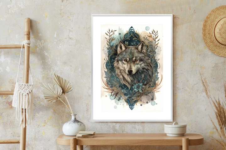 Plakat Ornament Z Wilkiem