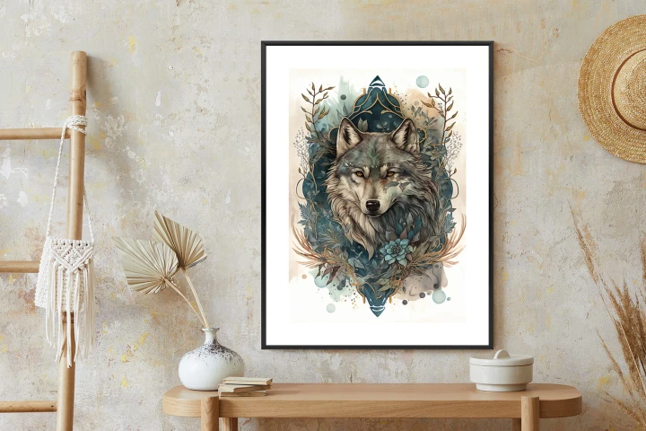 Plakat Ornament Z Wilkiem