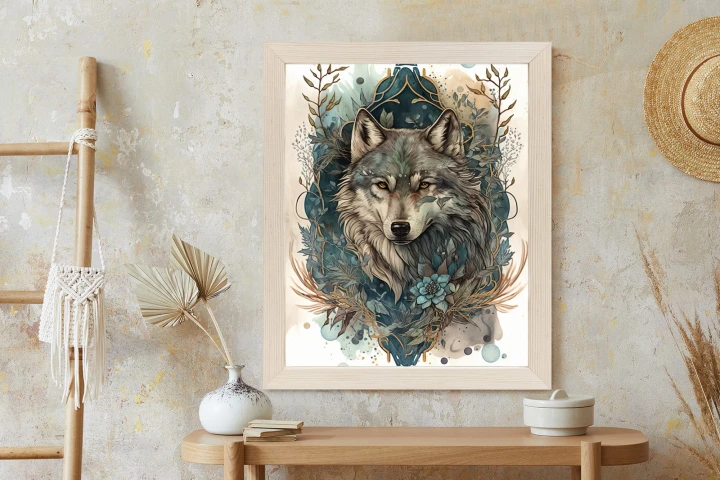 Plakat Ornament Z Wilkiem