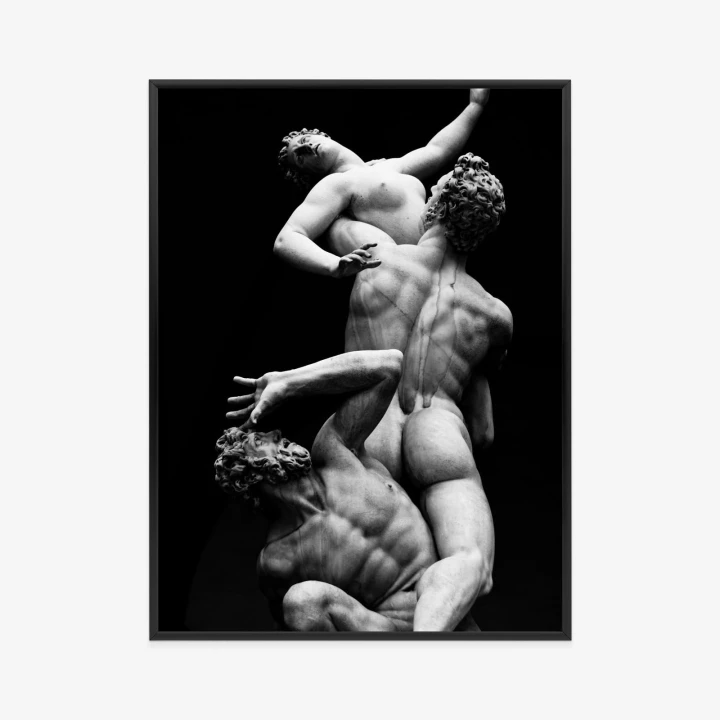 Plakat Włoskie Posągi Na Czarnym Tle