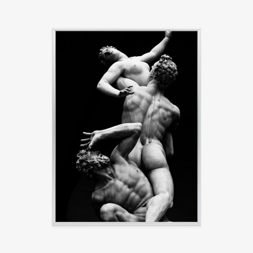 Plakat Włoskie Posągi Na Czarnym Tle