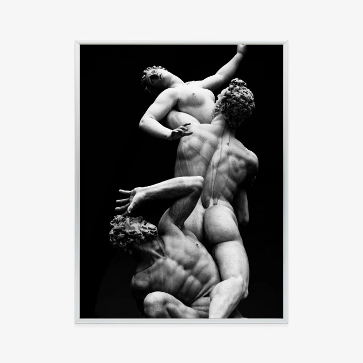 Plakat Włoskie Posągi Na Czarnym Tle