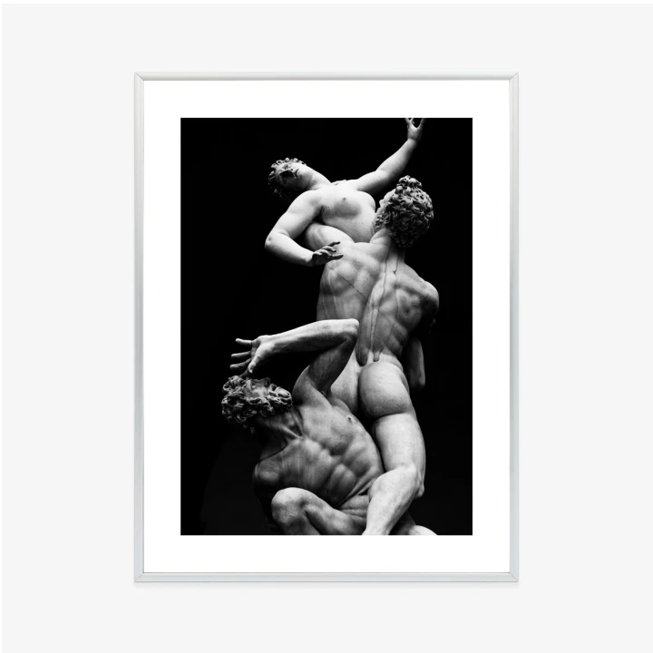 Plakat Włoskie Posągi Na Czarnym Tle