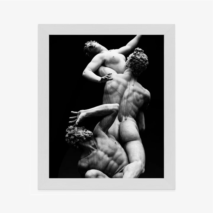 Plakat Włoskie Posągi Na Czarnym Tle