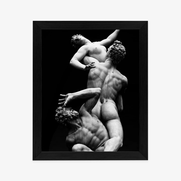 Plakat Włoskie Posągi Na Czarnym Tle