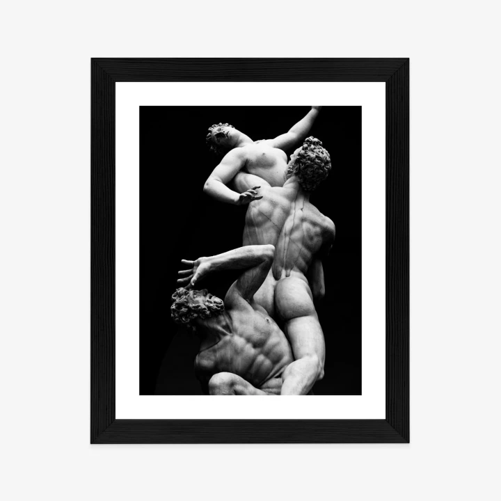 Plakat Włoskie Posągi Na Czarnym Tle