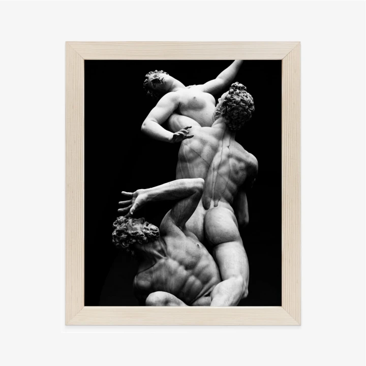 Plakat Włoskie Posągi Na Czarnym Tle