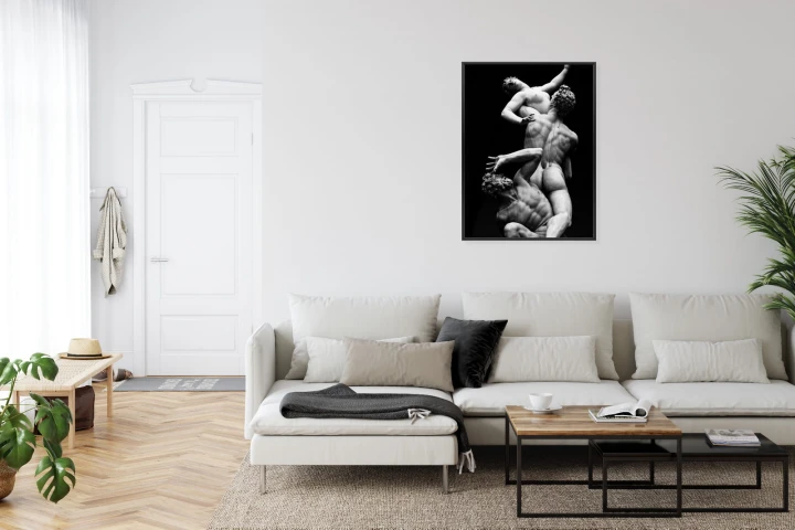 Plakat Włoskie Posągi Na Czarnym Tle