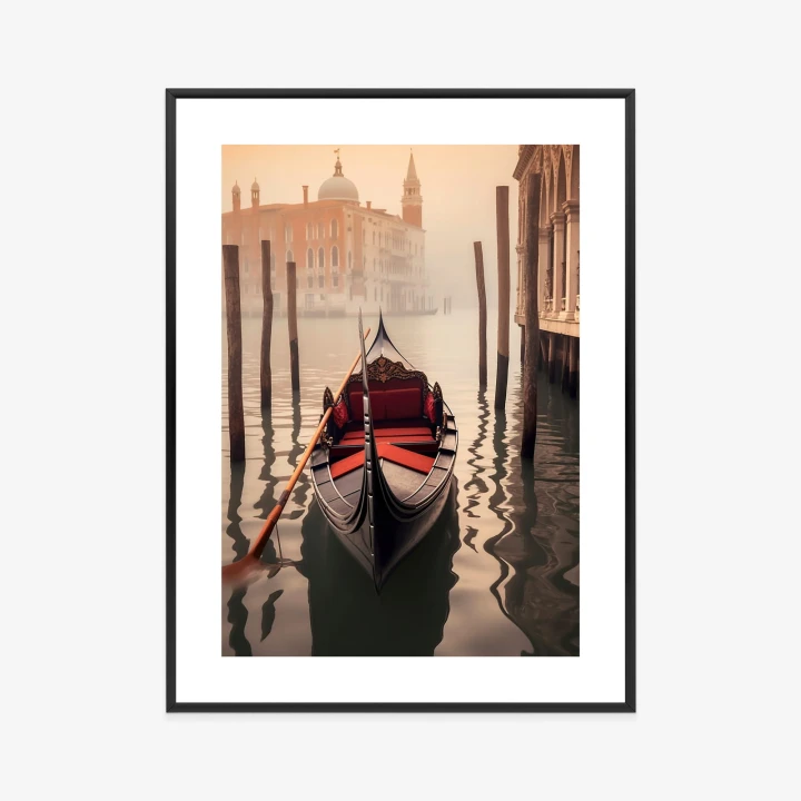 Plakat Gondola Na Tle Weneckiego Krajobrazu