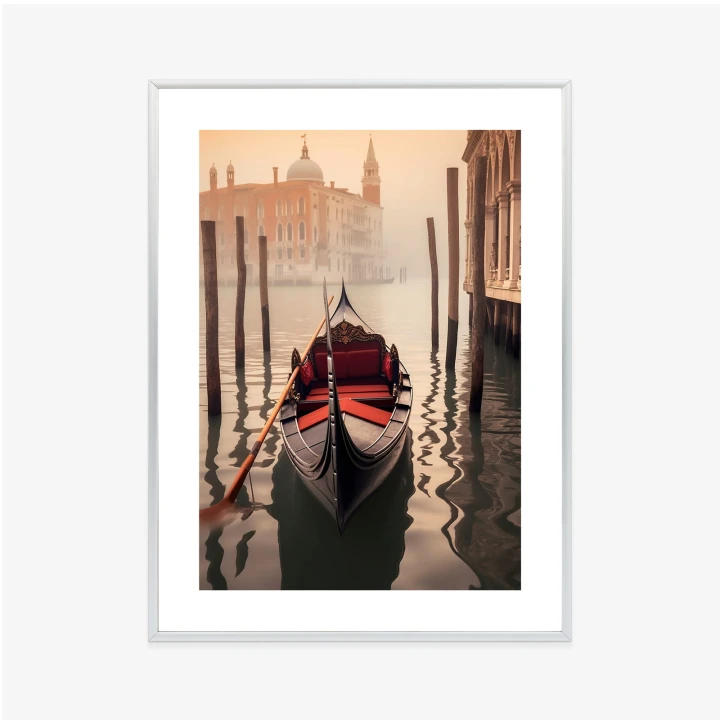 Plakat Gondola Na Tle Weneckiego Krajobrazu