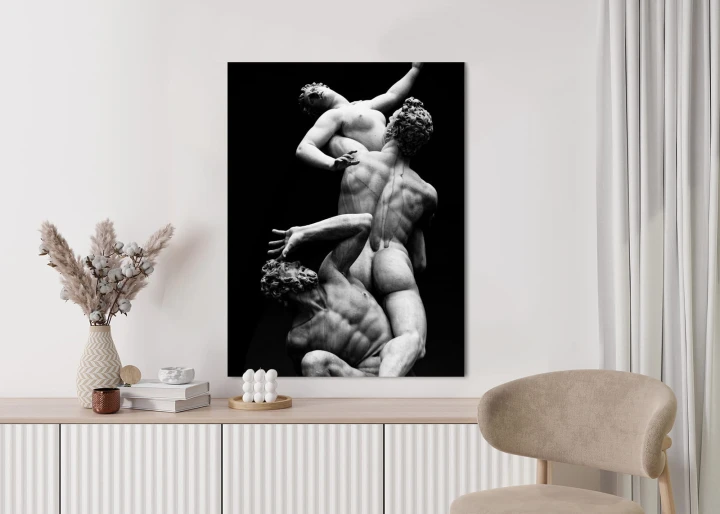 Plakat Włoskie Posągi Na Czarnym Tle