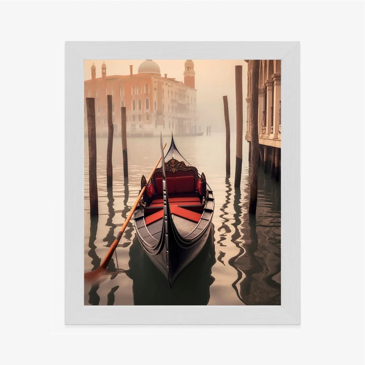 Plakat Gondola Na Tle Weneckiego Krajobrazu
