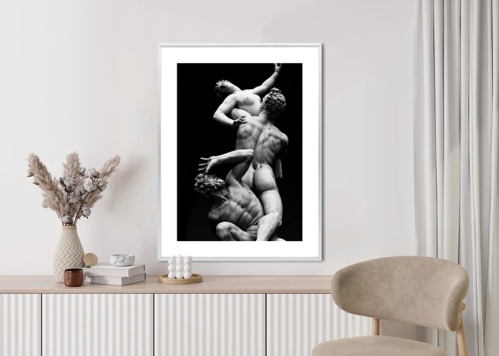 Plakat Włoskie Posągi Na Czarnym Tle