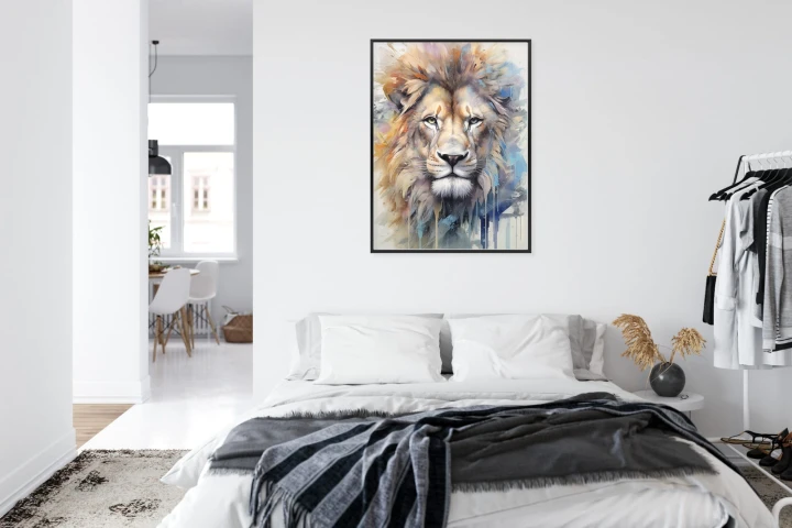 Plakat Malowana Farbami Głowa Lwa