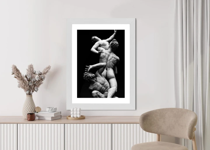 Plakat Włoskie Posągi Na Czarnym Tle