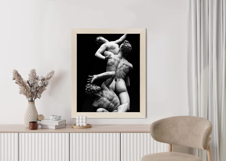 Plakat Włoskie Posągi Na Czarnym Tle