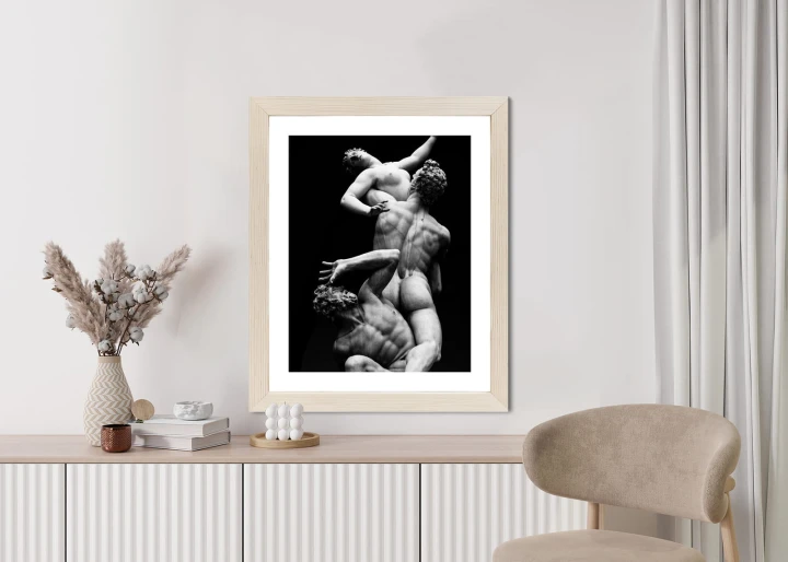 Plakat Włoskie Posągi Na Czarnym Tle