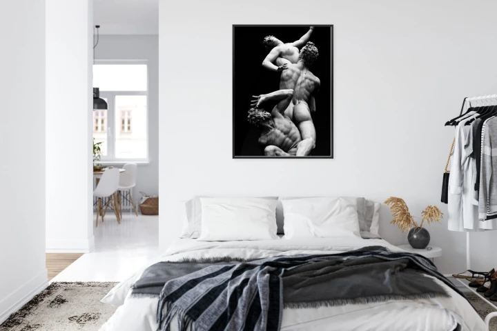 Plakat Włoskie Posągi Na Czarnym Tle