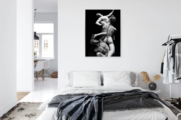 Plakat Włoskie Posągi Na Czarnym Tle