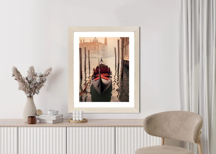 Plakat Gondola Na Tle Weneckiego Krajobrazu