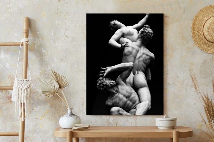 Plakat Włoskie Posągi Na Czarnym Tle