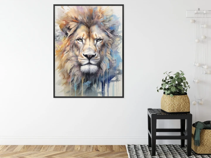 Plakat Malowana Farbami Głowa Lwa